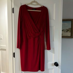 Lauren Red long sleeve dress size 14
